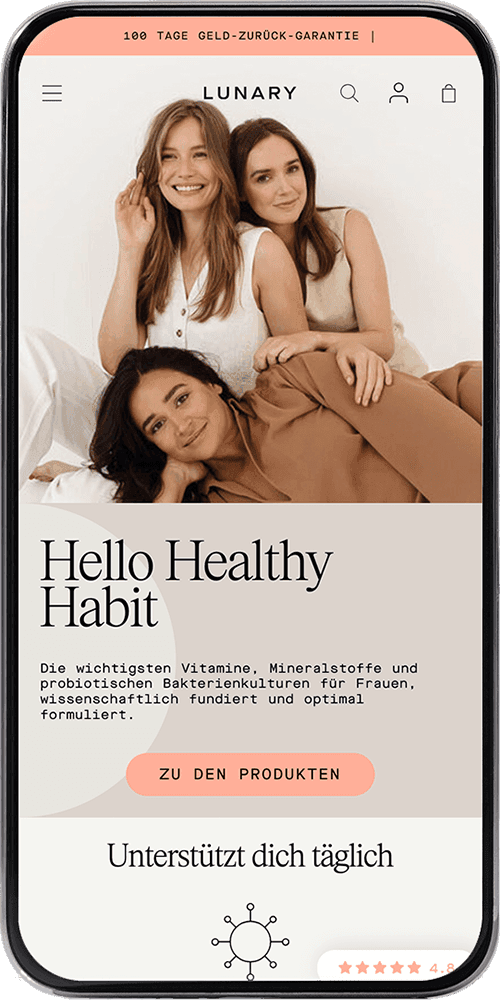 Lunary Shopify Shop - Shopify Agentur SEO Optimierung